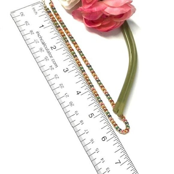 Nikki Smith Multi-colored Rainbow Enamel on Gold Tone Chain - Picture 5 of 6